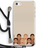 CaseCompany Girls girls girls: iPhone 5 / 5S / SE Transparant Hoesje met koord