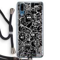 CaseCompany Vexx Black City : Huawei P20 Transparant Hoesje met koord