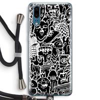 CaseCompany Vexx Black Mixtape: Huawei P20 Transparant Hoesje met koord