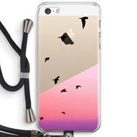 CaseCompany Fly away: iPhone 5 / 5S / SE Transparant Hoesje met koord