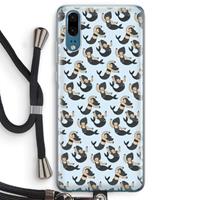 CaseCompany Zeemeermin: Huawei P20 Transparant Hoesje met koord