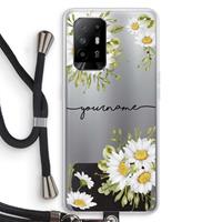 CaseCompany Daisies: Oppo A94 5G Transparant Hoesje met koord