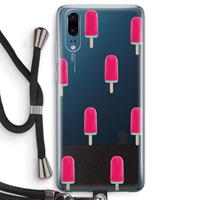 CaseCompany Waterijsje: Huawei P20 Transparant Hoesje met koord