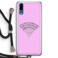CaseCompany Home Is Where The Wifi Is: Huawei P20 Transparant Hoesje met koord
