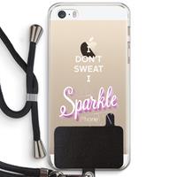 CaseCompany Sparkle quote: iPhone 5 / 5S / SE Transparant Hoesje met koord