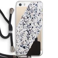 CaseCompany Gespikkelde marmer: iPhone 5 / 5S / SE Transparant Hoesje met koord