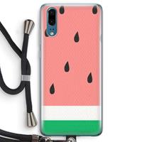 CaseCompany Watermeloen: Huawei P20 Transparant Hoesje met koord