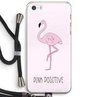 CaseCompany Pink positive: iPhone 5 / 5S / SE Transparant Hoesje met koord