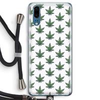 CaseCompany Weed: Huawei P20 Transparant Hoesje met koord