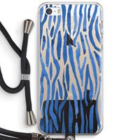 CaseCompany Blauwe nerven: iPhone 5 / 5S / SE Transparant Hoesje met koord