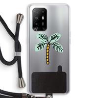 CaseCompany Palmboom: Oppo A95 5G Transparant Hoesje met koord
