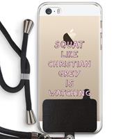 CaseCompany Christian Grey: iPhone 5 / 5S / SE Transparant Hoesje met koord