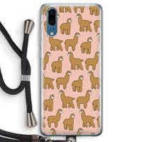 CaseCompany Alpacas: Huawei P20 Transparant Hoesje met koord