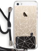 CaseCompany Geometrische lijnen wit: iPhone 5 / 5S / SE Transparant Hoesje met koord