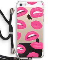 CaseCompany Bite my lip: iPhone 5 / 5S / SE Transparant Hoesje met koord