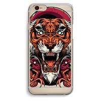 CaseCompany Tiger and Rattlesnakes: iPhone 6 / 6S Transparant Hoesje