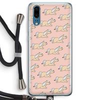 CaseCompany Ponys: Huawei P20 Transparant Hoesje met koord