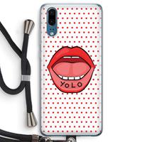 CaseCompany Yolo Denise: Huawei P20 Transparant Hoesje met koord