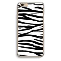 CaseCompany Zebra pattern: iPhone 6 / 6S Transparant Hoesje
