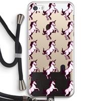 CaseCompany Musketon Unicorn: iPhone 5 / 5S / SE Transparant Hoesje met koord