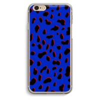 CaseCompany Blue Leopard: iPhone 6 / 6S Transparant Hoesje