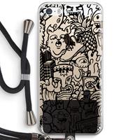 CaseCompany Vexx Black Mixtape: iPhone 5 / 5S / SE Transparant Hoesje met koord