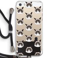 CaseCompany It's a Purrr Case: iPhone 5 / 5S / SE Transparant Hoesje met koord