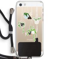 CaseCompany Hang In There: iPhone 5 / 5S / SE Transparant Hoesje met koord