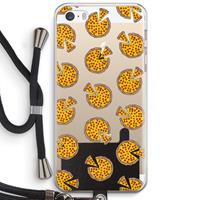 CaseCompany You Had Me At Pizza: iPhone 5 / 5S / SE Transparant Hoesje met koord