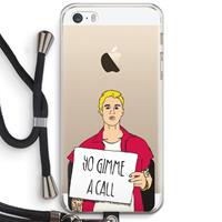 CaseCompany Gimme a call: iPhone 5 / 5S / SE Transparant Hoesje met koord