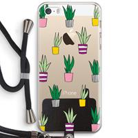 CaseCompany Sanseveria: iPhone 5 / 5S / SE Transparant Hoesje met koord