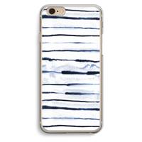 CaseCompany Ink Stripes: iPhone 6 / 6S Transparant Hoesje