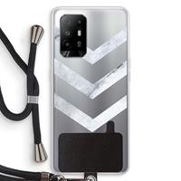 CaseCompany Marmeren pijlen: Oppo A95 5G Transparant Hoesje met koord