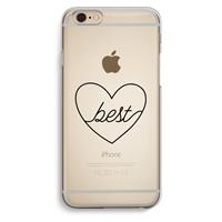 CaseCompany Best heart black: iPhone 6 / 6S Transparant Hoesje