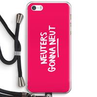 CaseCompany Neuters (roze): iPhone 5 / 5S / SE Transparant Hoesje met koord