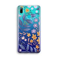 CaseCompany Flowers with blue leaves: Huawei P Smart (2019) Transparant Hoesje