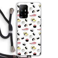CaseCompany Sushi time: Oppo A95 5G Transparant Hoesje met koord