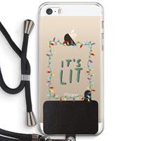 CaseCompany It's Lit: iPhone 5 / 5S / SE Transparant Hoesje met koord