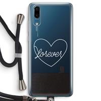 CaseCompany Forever heart pastel: Huawei P20 Transparant Hoesje met koord