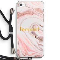 CaseCompany Feminist: iPhone 5 / 5S / SE Transparant Hoesje met koord