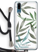 CaseCompany Tropical watercolor leaves: Huawei P20 Transparant Hoesje met koord