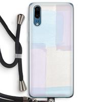CaseCompany Square pastel: Huawei P20 Transparant Hoesje met koord
