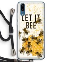 CaseCompany Let it bee: Huawei P20 Transparant Hoesje met koord