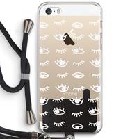 CaseCompany Eye pattern #3: iPhone 5 / 5S / SE Transparant Hoesje met koord