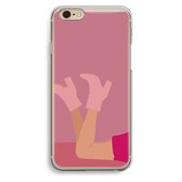 CaseCompany Pink boots: iPhone 6 / 6S Transparant Hoesje