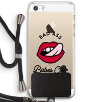 CaseCompany Badass Babes Club: iPhone 5 / 5S / SE Transparant Hoesje met koord