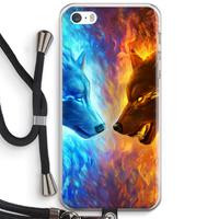 CaseCompany Fire & Ice: iPhone 5 / 5S / SE Transparant Hoesje met koord
