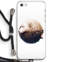 CaseCompany Yin Yang Wolves: iPhone 5 / 5S / SE Transparant Hoesje met koord