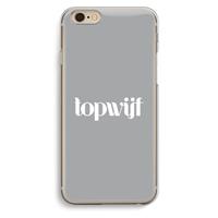 CaseCompany Topwijf Grijs Wit: iPhone 6 / 6S Transparant Hoesje