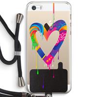 CaseCompany Melts My Heart: iPhone 5 / 5S / SE Transparant Hoesje met koord